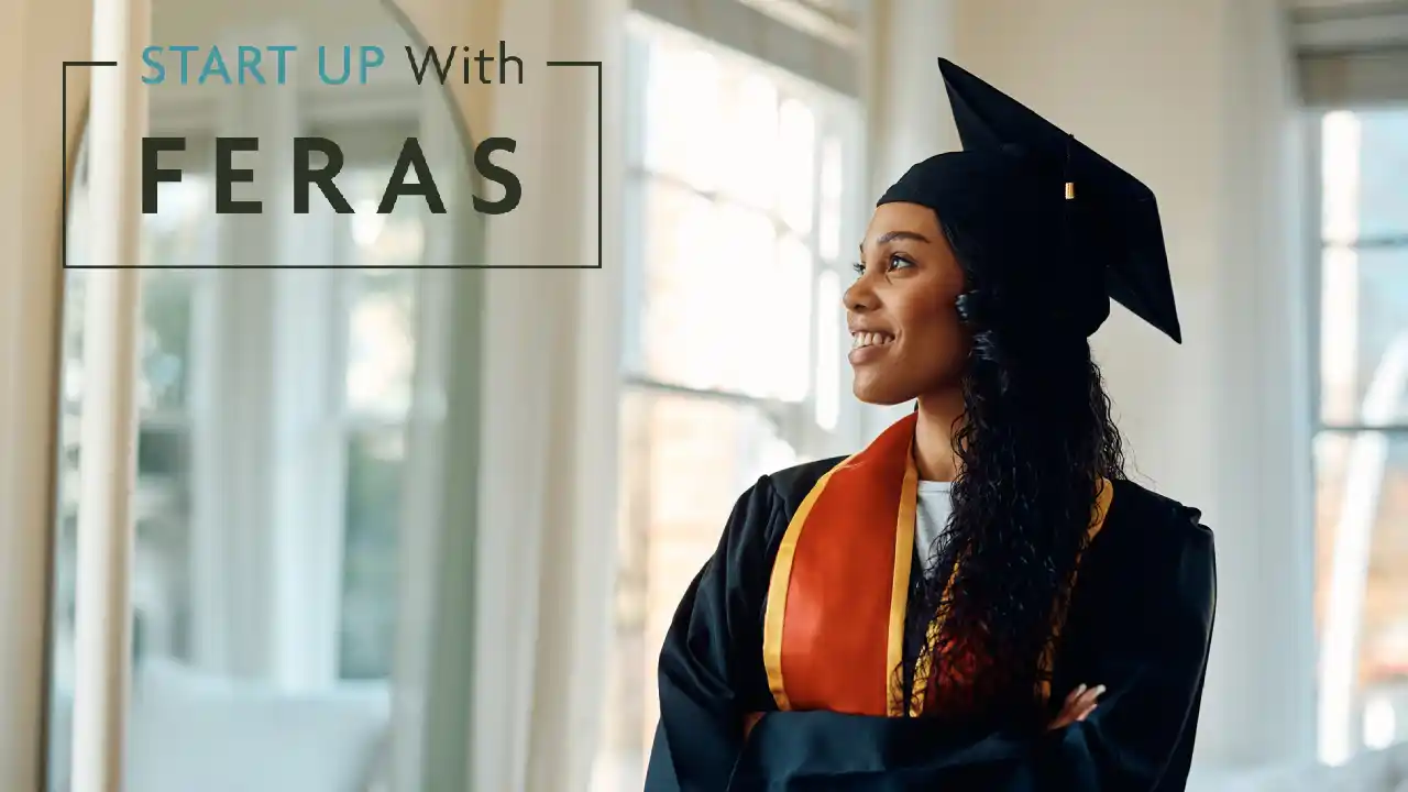 student in gown graduating