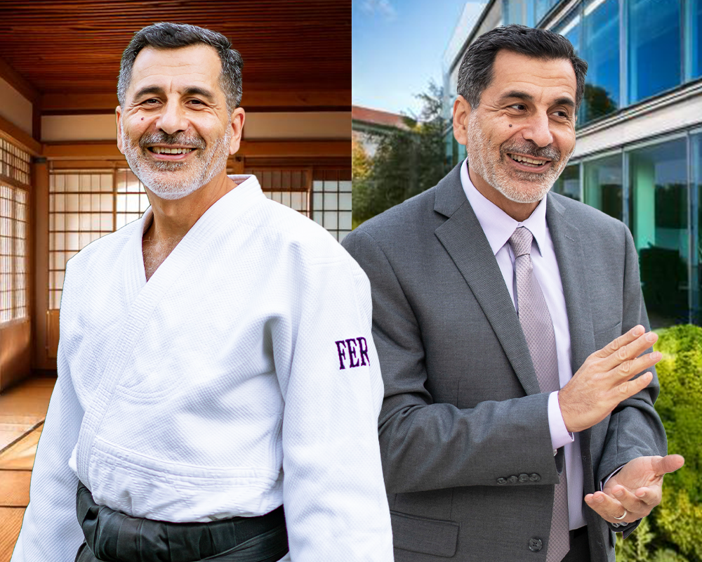 Aikido gi and business suit