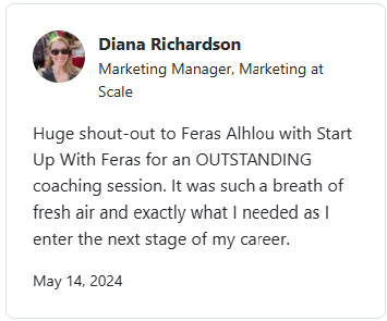 entrepreneur coach testimonial